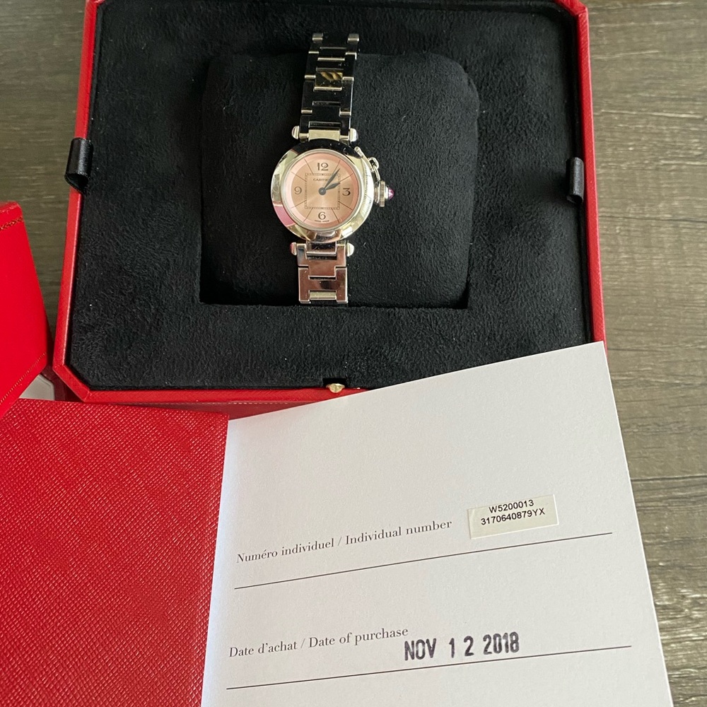 PASHA DE CARTIER WATCH PINK DIAL